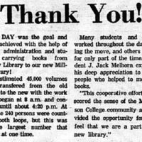 19700430 Spectator_Library Day Thank You
