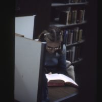 Student Studying in Study Carrel