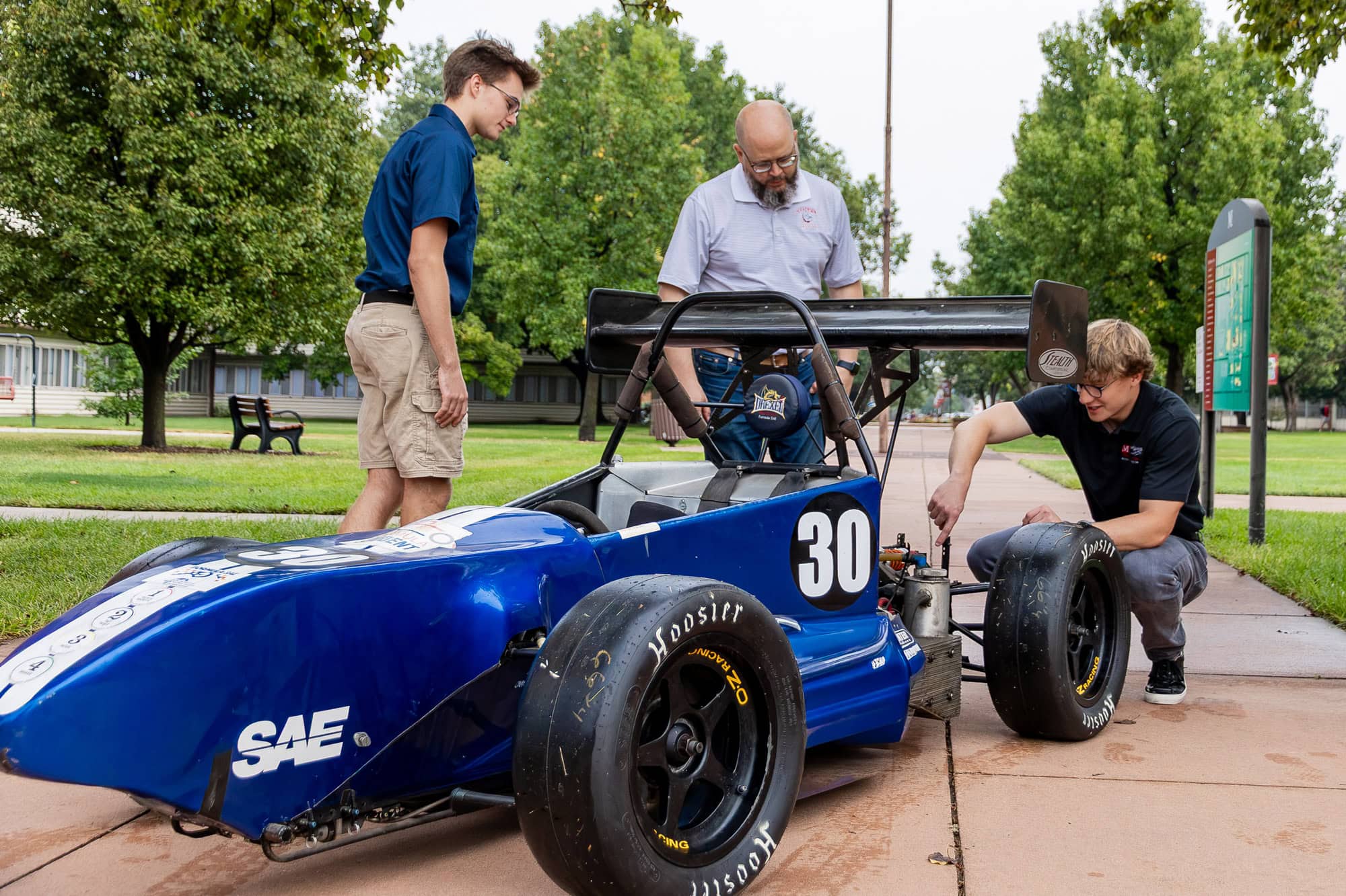 Formula SAE student and advisor Michael Stichter