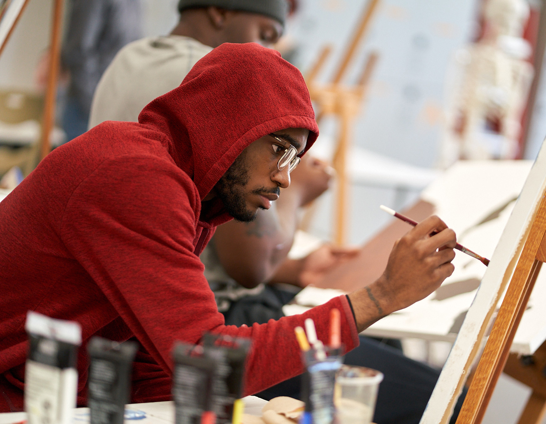 Art student in studio